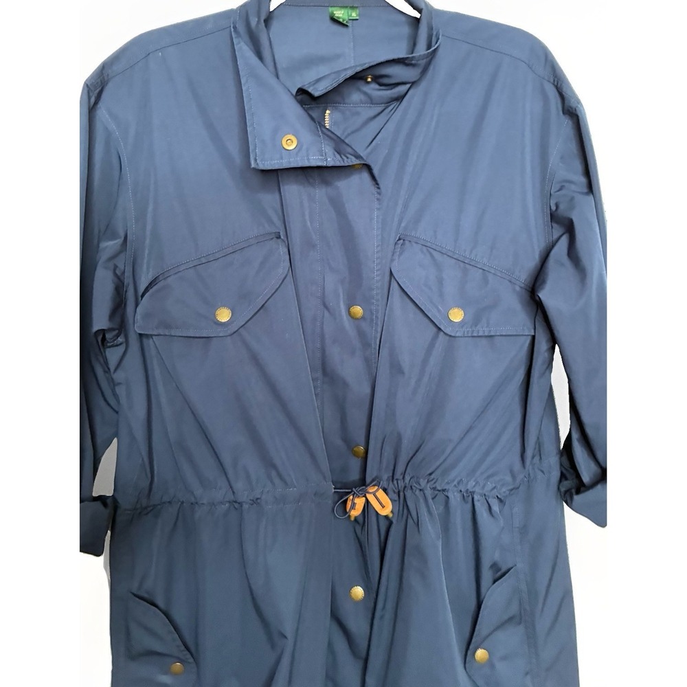 Ralph Lauren Jacket Women XL Blue LRL Zip Snap Trench Peacoat Windbreaker 0454 - Picture 3 of 16